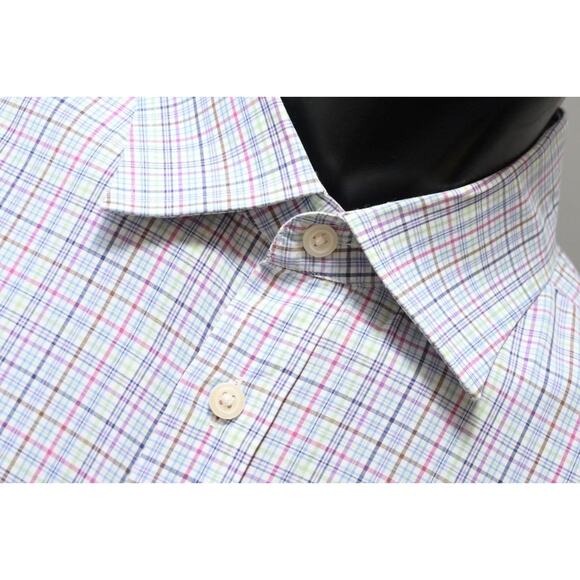 Charles Tyrwhitt Dress Shirt Slim Fit French Cuff Plaid Mens 17-36 Sz XL - Picture 5 of 10
